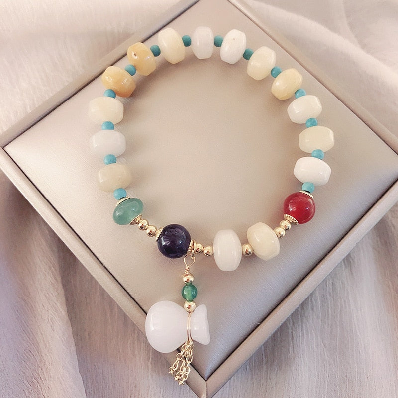 Vintage Lucky Bag Natural Jade Bracelets