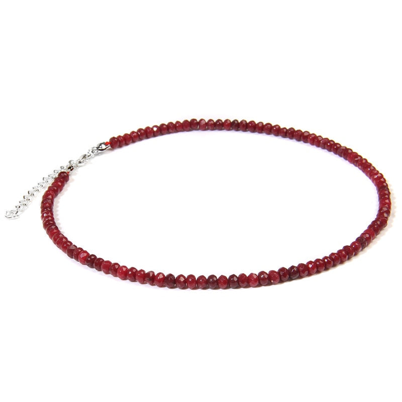 Simple Faceted Gem stone Necklaces For Women Jades