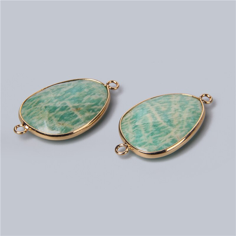 Double Sided Faceted Natural Stone Slice Charm