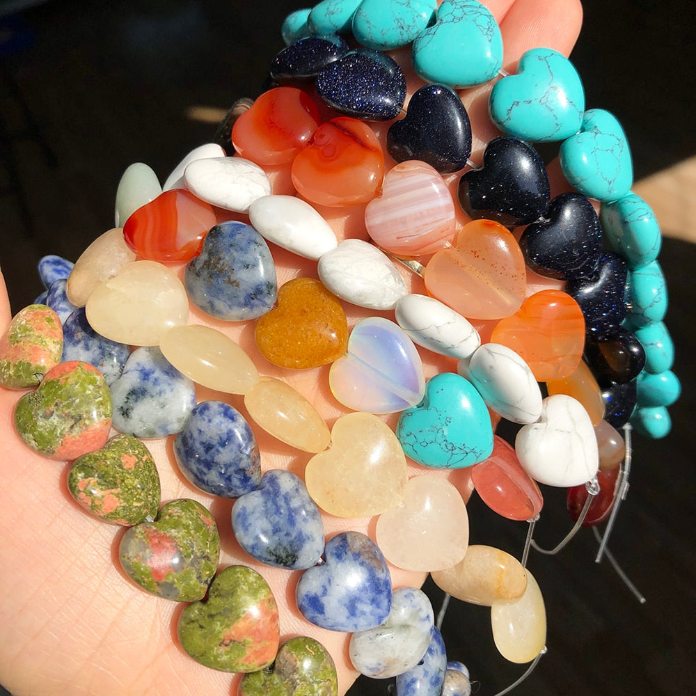 Natural Stone Love Heart Shape Unakite Agates