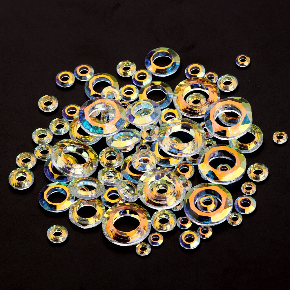 Shiny AB Angel Ring Crystal Bead Glass Round Beads