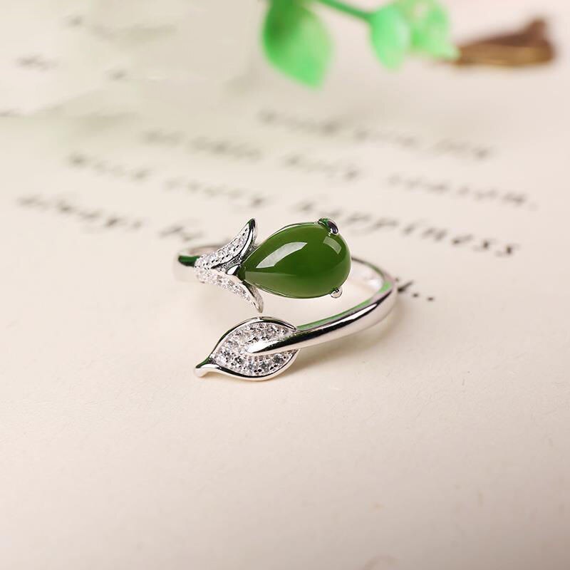 Hetian jade leaf drop opening