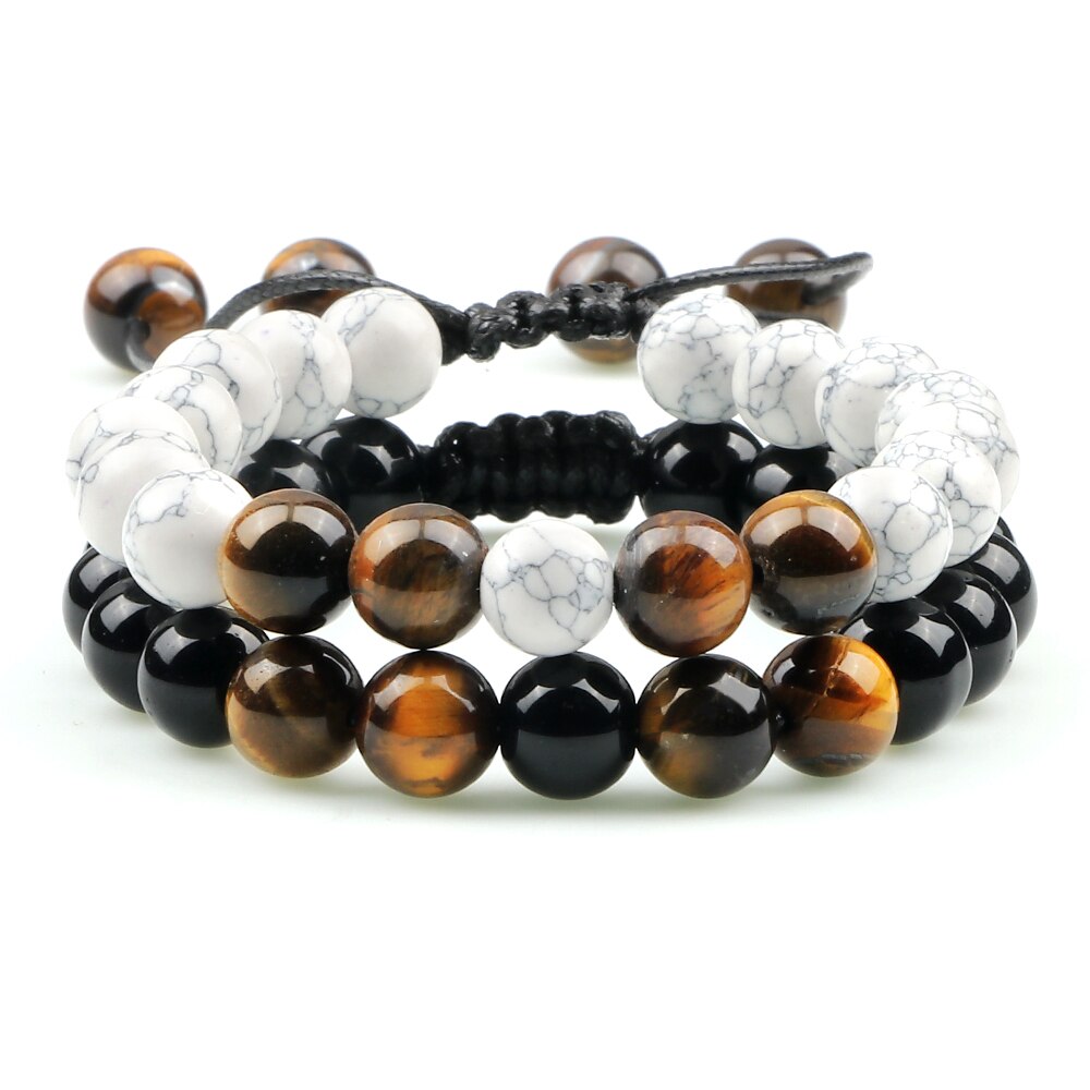 Adjustable Braided Natural Stone Beads Bracelets