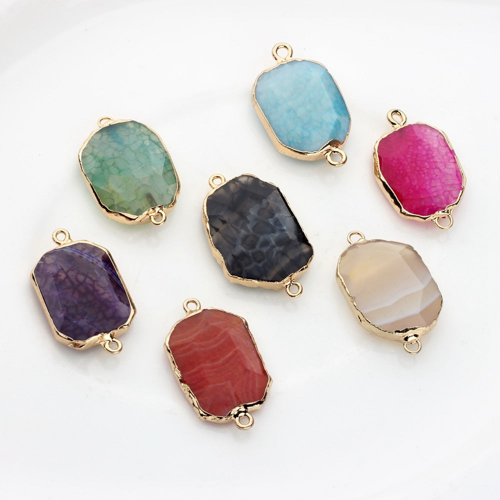 Natural Stone Charms Pendant Colorful Birthstone