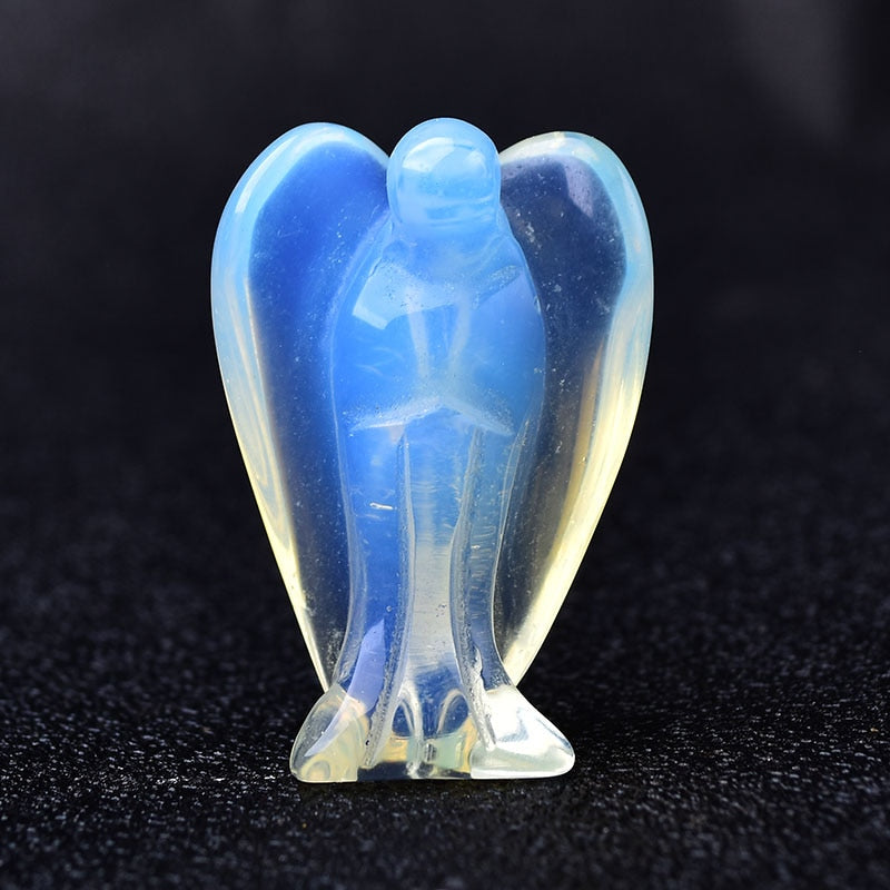 Crystal Guardian Angel Figurine Amethyst Rose Quartz