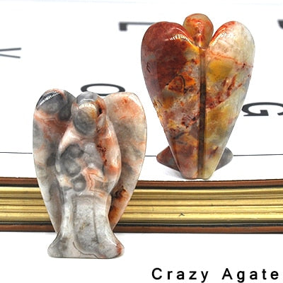 Lucky Angel Figurine Natural Stone And Crystals