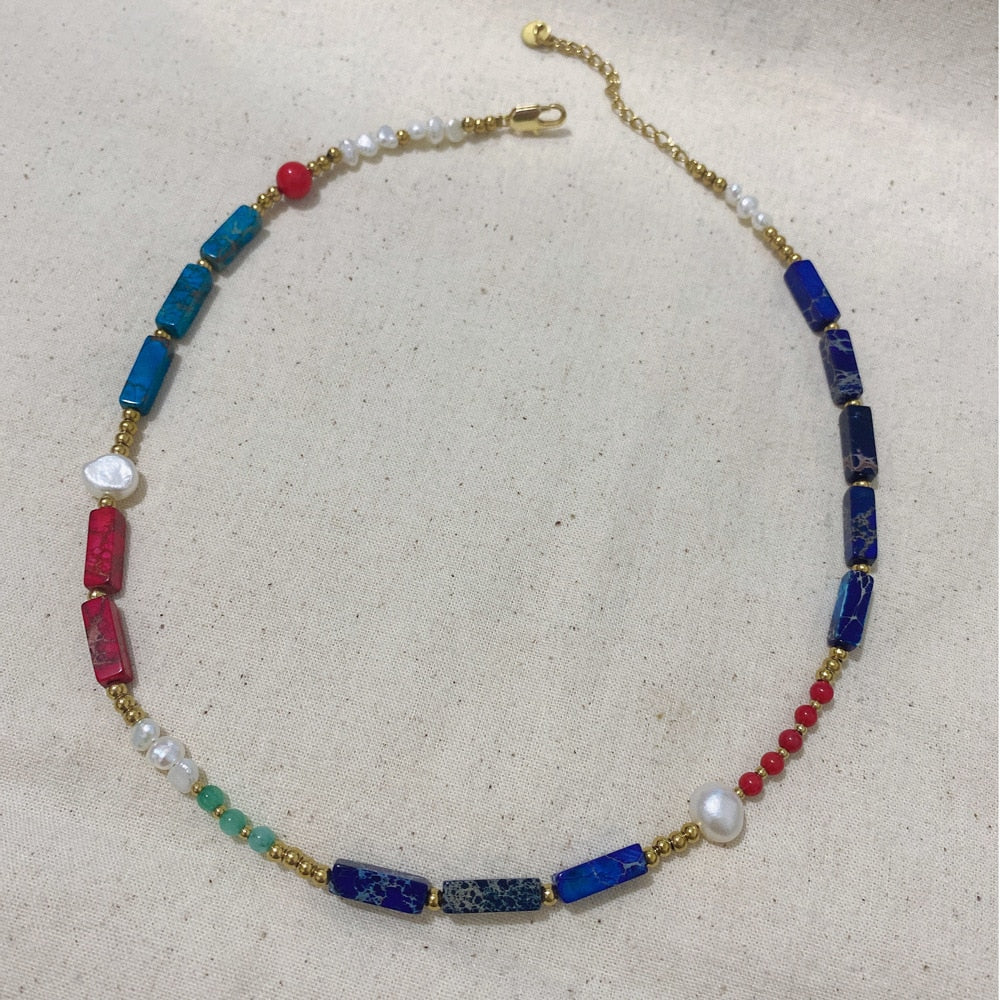 freshwater pearl necklace natural stone necklace
