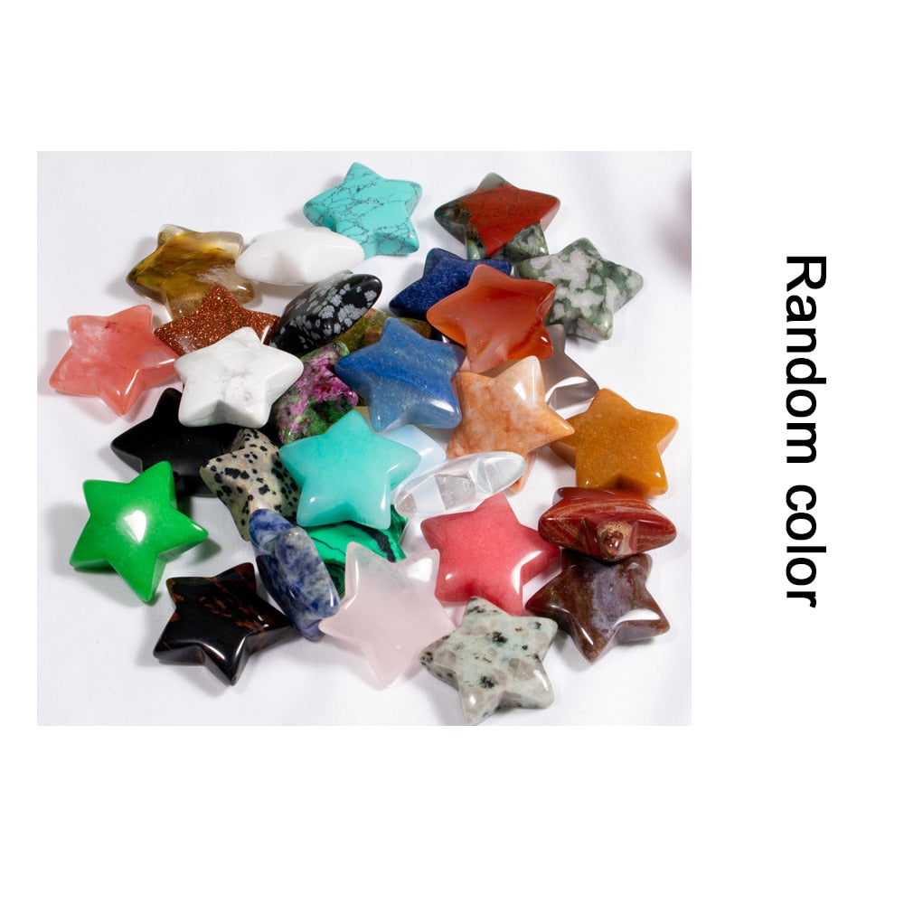 Pentagram Statue Rose Quartz Amethyst Healing Crystal