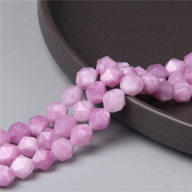 8mm Natural Faceted Light Purple Angelite Jades