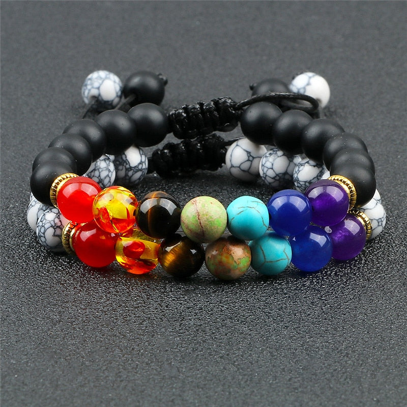 Men Women 8mm Natural Beaded Bracelet Lava
