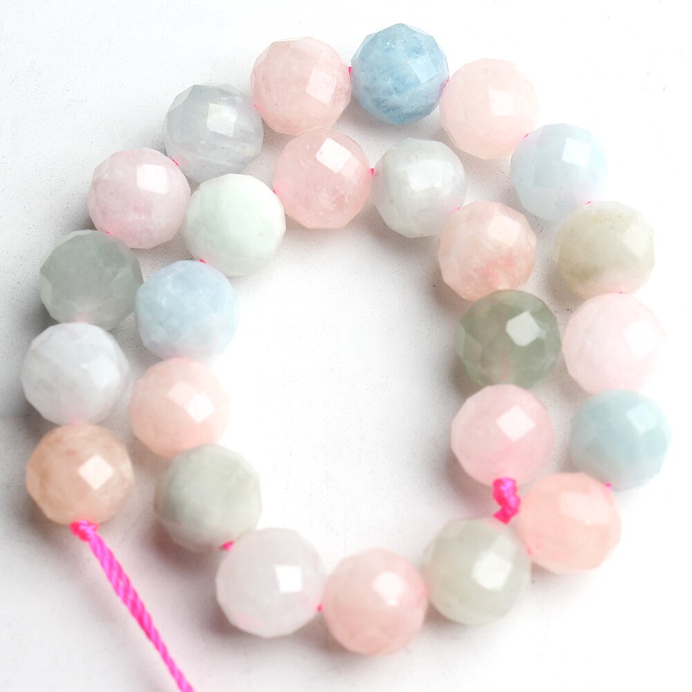 Faceted Morganite Gemstone Beads For Jewelry