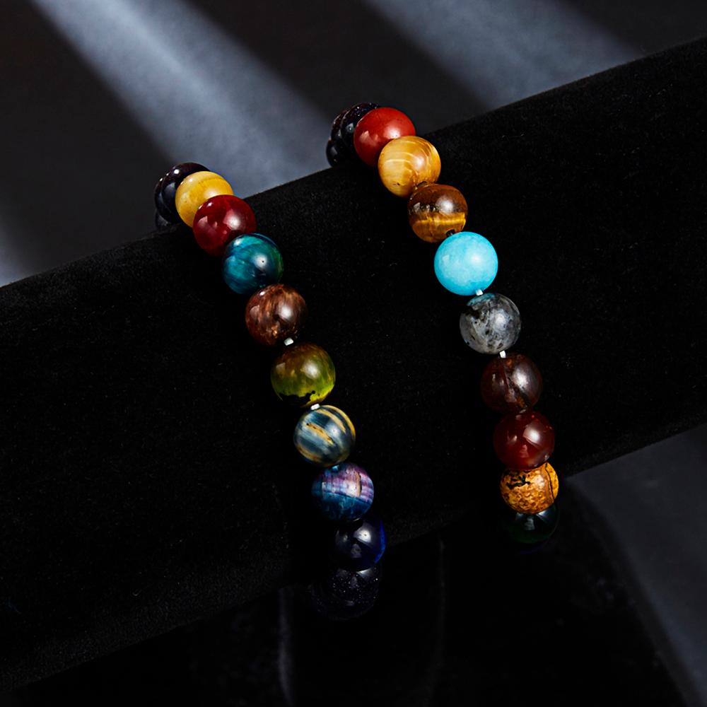 Eight Planets Bead Bracelet Men Natural Stone