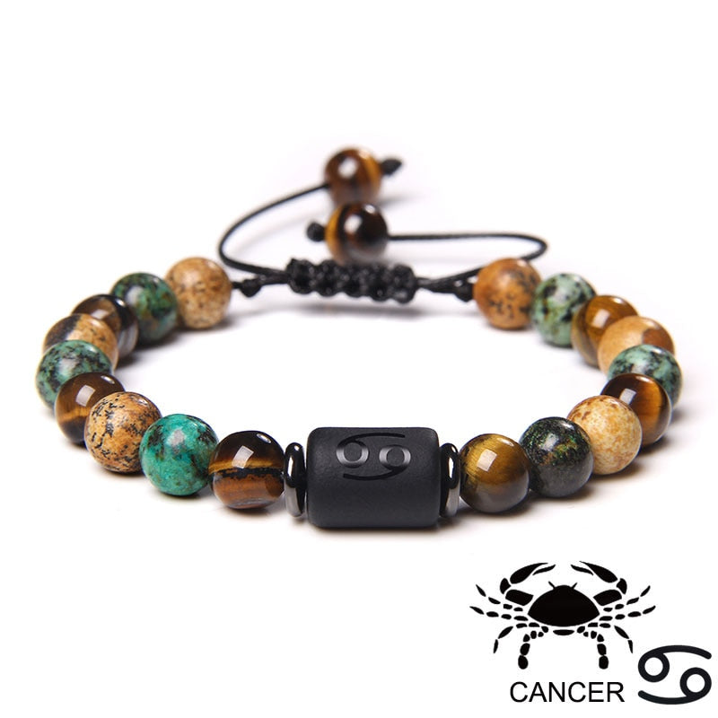 12 Zodiac Signs Constellation Bracelet Natural Picture