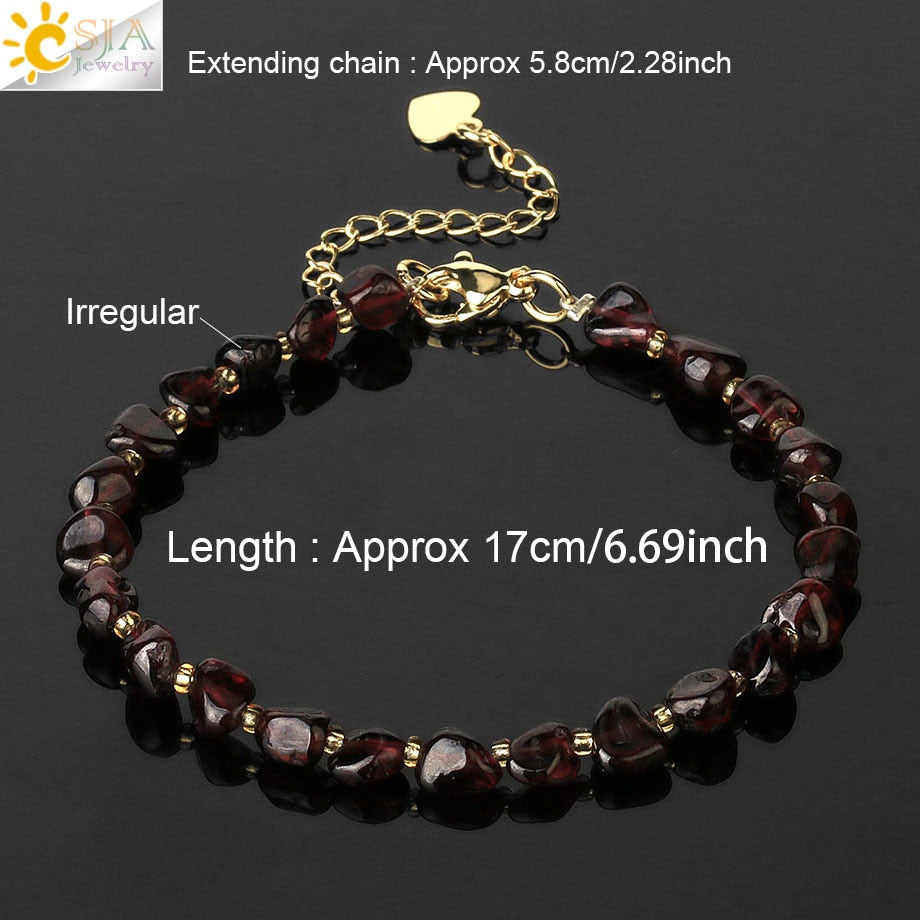 Irregular Natural Gem Stone Bracelet for Women Chip