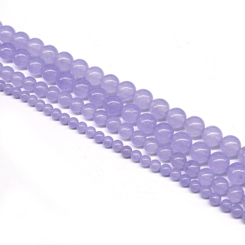 Stone Lavender Violet Chalcedony Jades Round