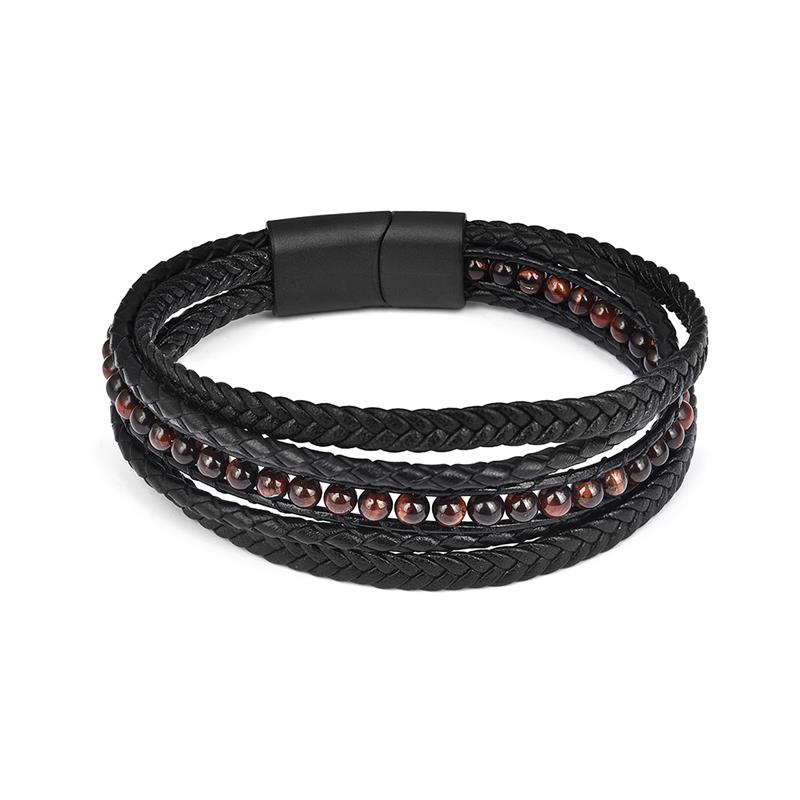 Fashion Natural Stone Beads Men Bracelet Multilayer