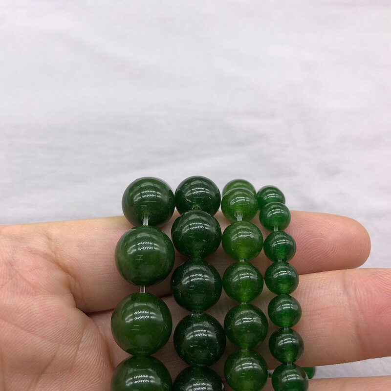 Natural Stone Taiwan Green Jades Beads