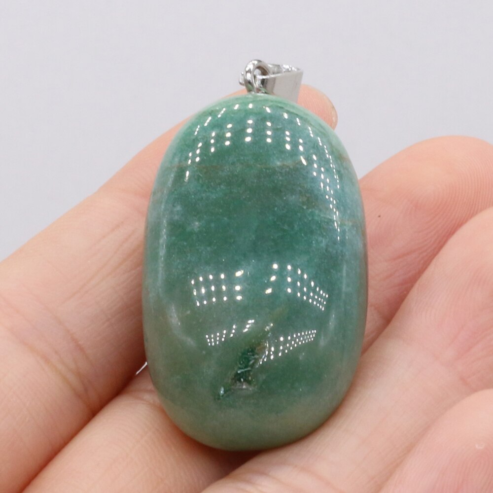 Stone Crystal Pendants Polished Green Jades