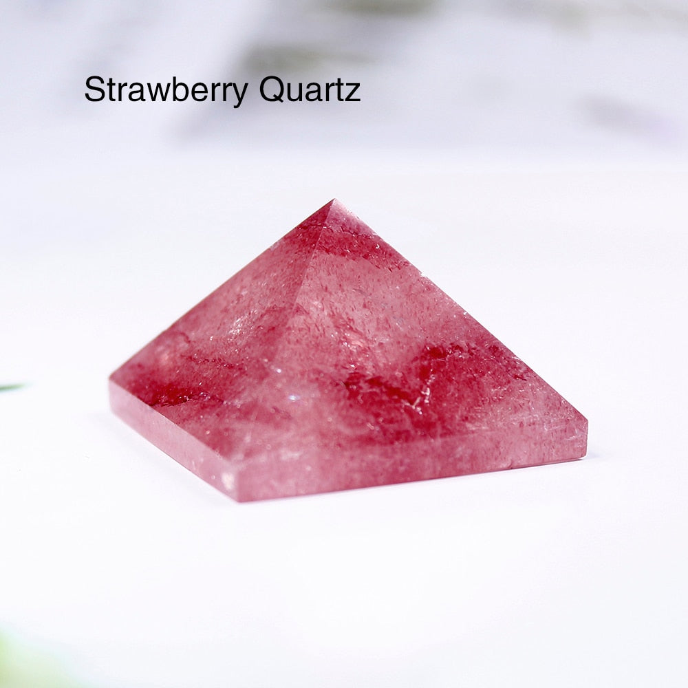 Natural Crystal Pyramid Healing Crystal Crafts Rose