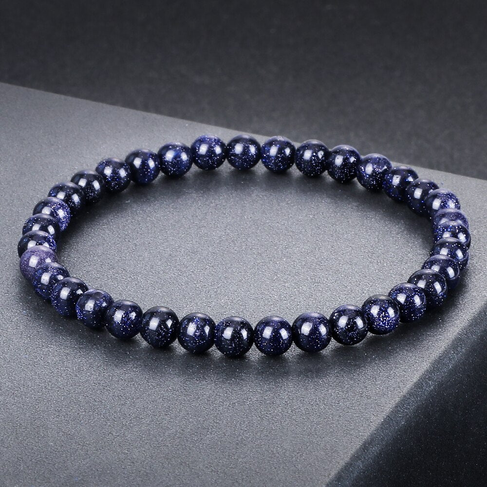 Natural Sandstone Bracelet Bangle Blue Green Goldstone