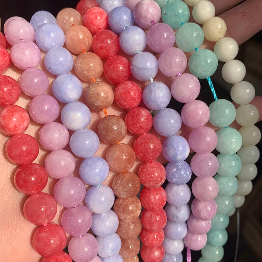 Natural Angelite Jades Stone Beads For Jewelry Making