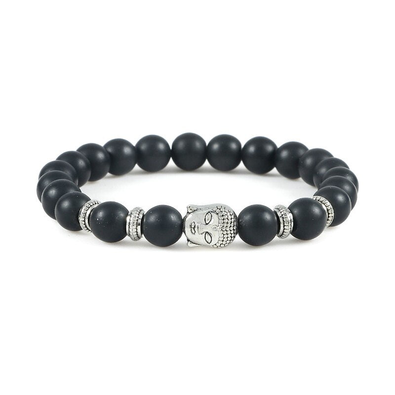 Natural Tiger Eye Black Lava Stone Bracelet for Men