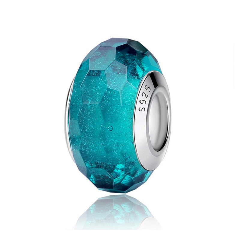Sterling Silver Glass Bead Wood Stone Murano Flower