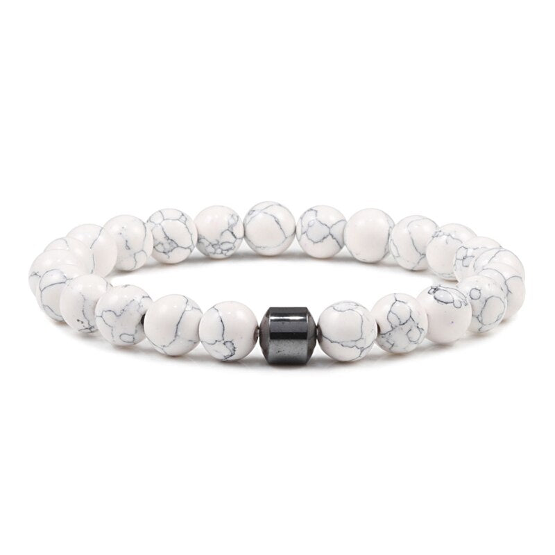 Men Natural Rock Stone Bracelet Energy Hematite
