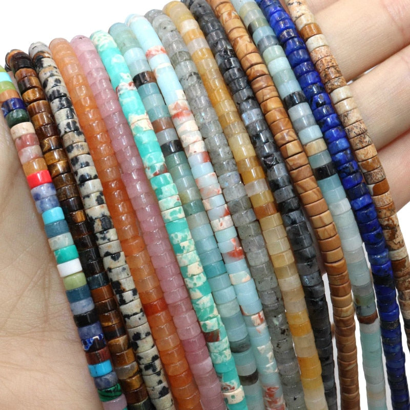 Turquoises Agates Jades Spacer Flat Round Natural Stone