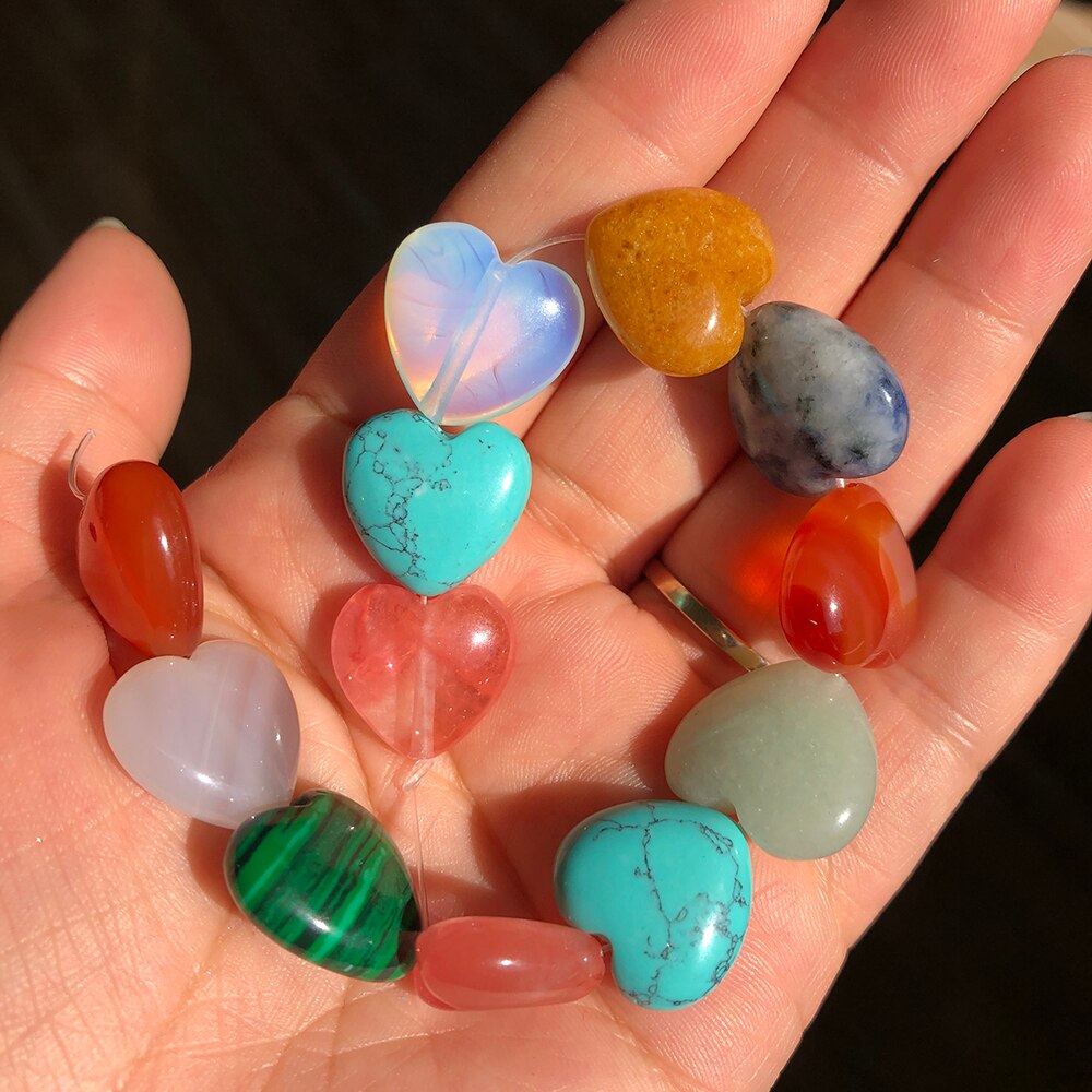 Natural Stone Love Heart Shape Unakite Agates