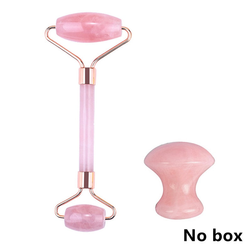 Rose Quartz Roller Facial Massager Powder Crystal