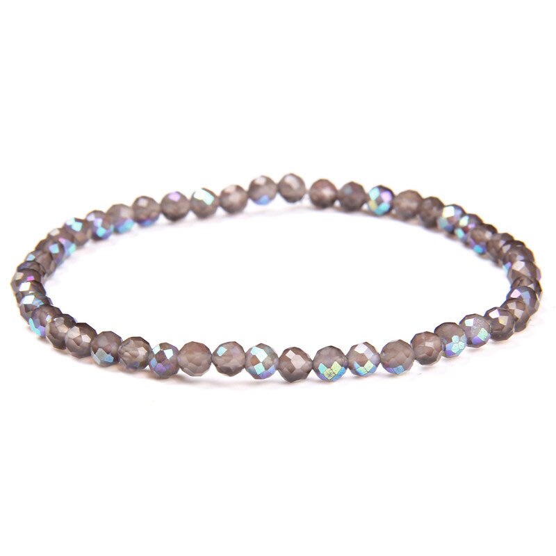 Handmade Gemstones Beads Bracelet Faceted Crystal