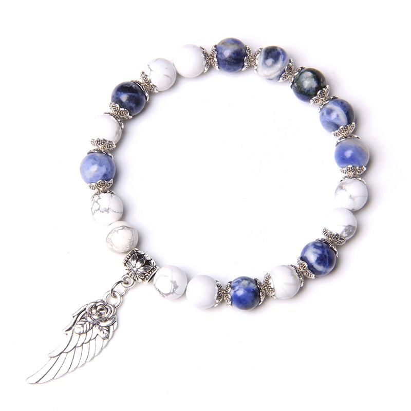 Handmade Rose Angel Wing Bracelet Natural Pink