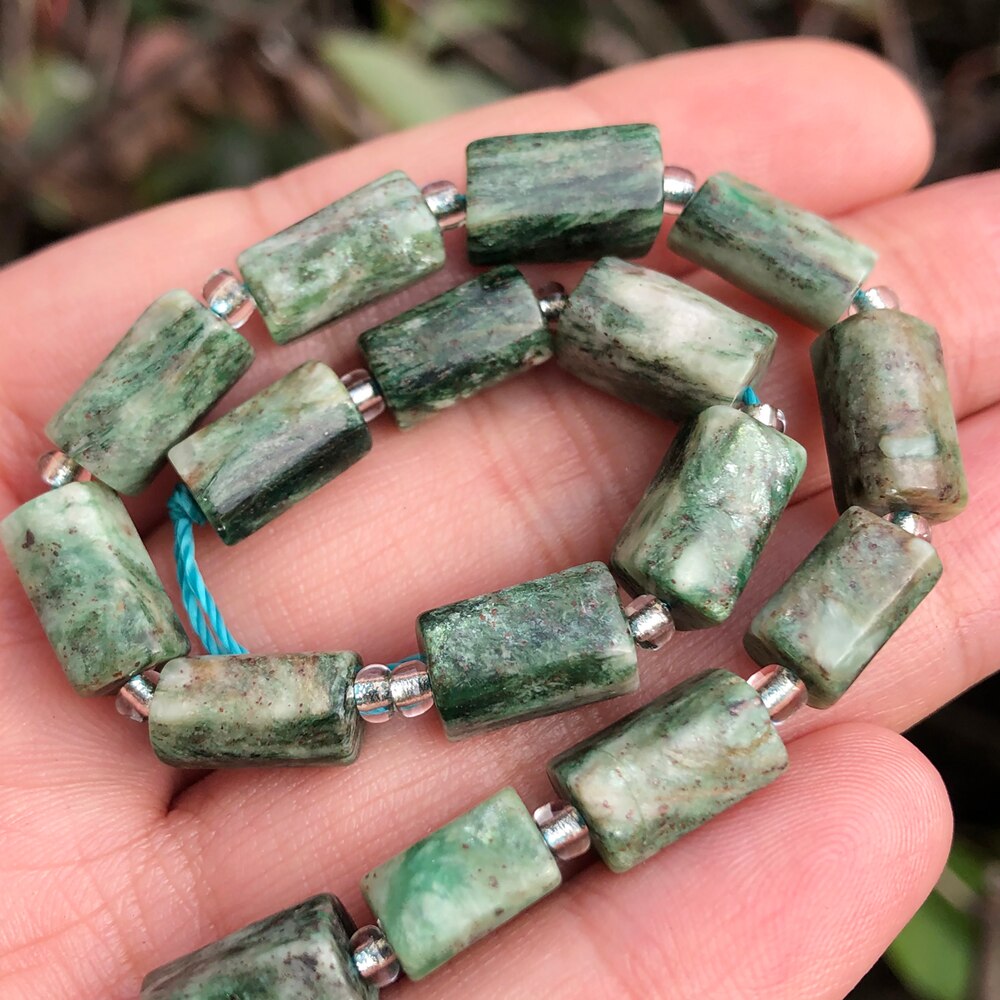 Aquamarines Jades Stone Cylinder Loose Beads