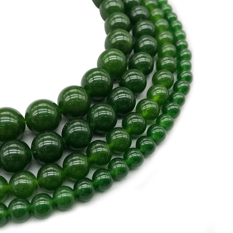 Natural Stone Taiwan Green Jades Beads