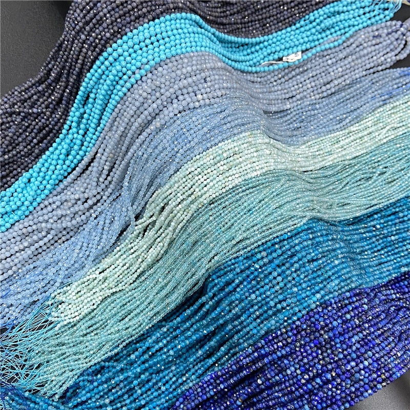 Natural Stone Beads Blue Quartzs Crystal Turquois