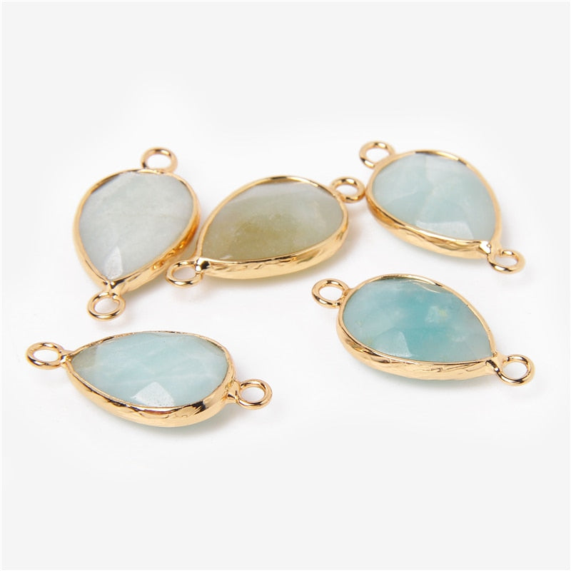 Natural Stone Charm Pendant Quartz Labradorite