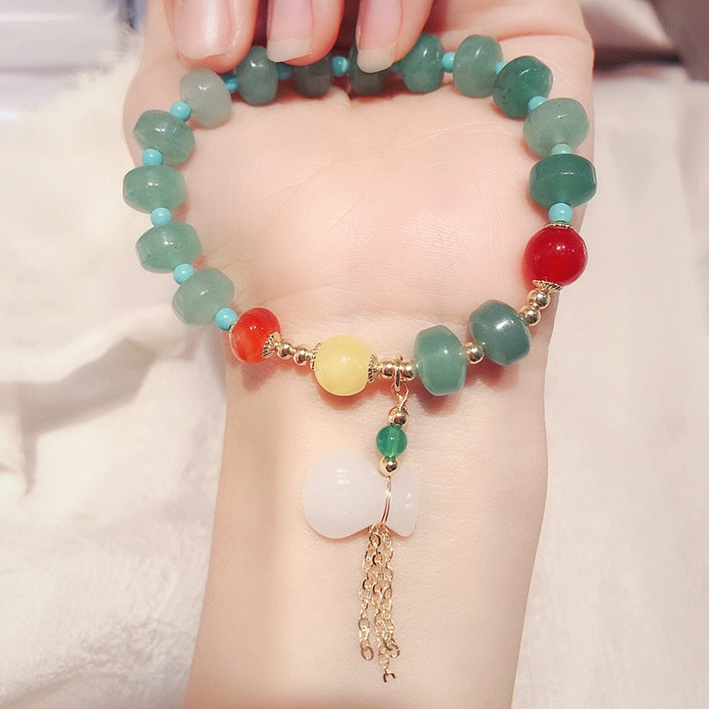 Vintage Lucky Bag Natural Jade Bracelets