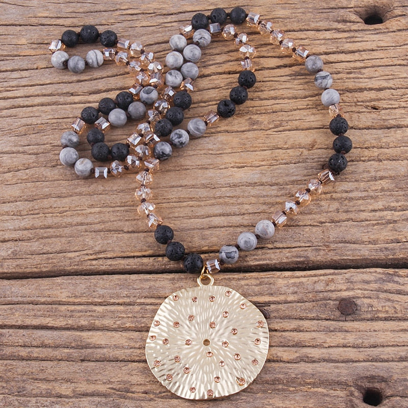 Fashion Bohemian Jewelry Natural Stones With Glass