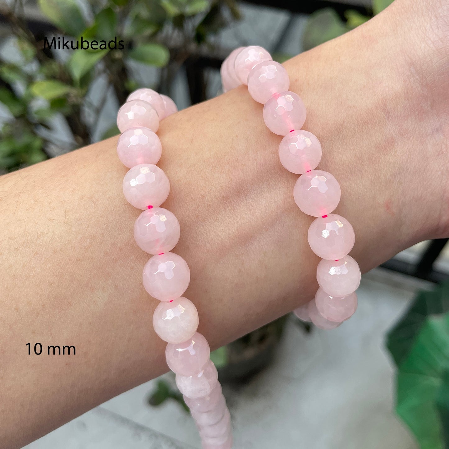 Natural Rose Pink Quartz Crystal Faceted Round Stone