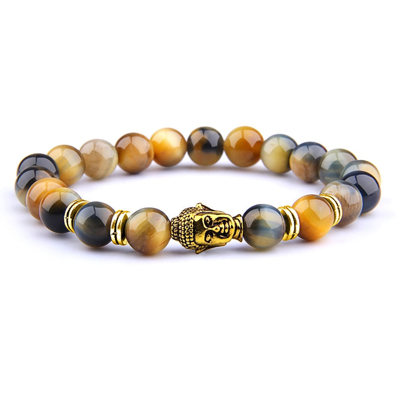 Fashion Natural Royal Blue Tiger Eye Stone Beads Bracelet