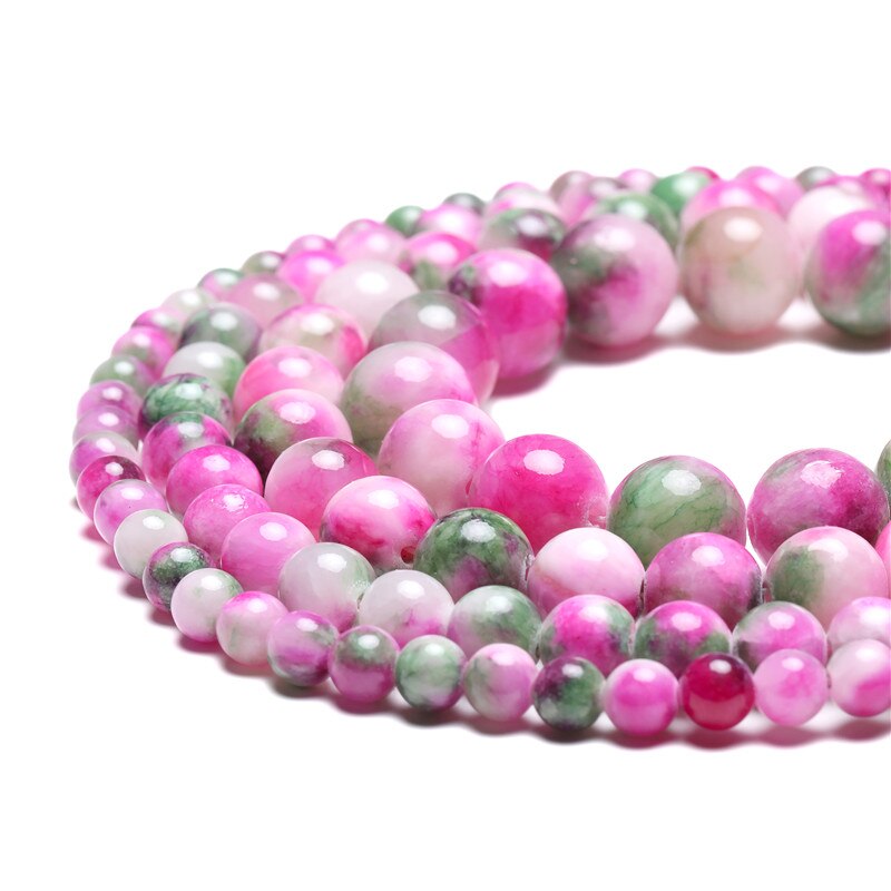 Natural Pink Green Persian Jades Stone Beads