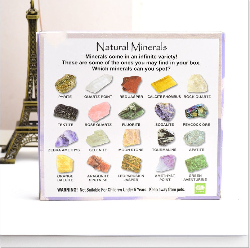 Natural Stone Fossil Box Raw Mineral Crystal Fluorite