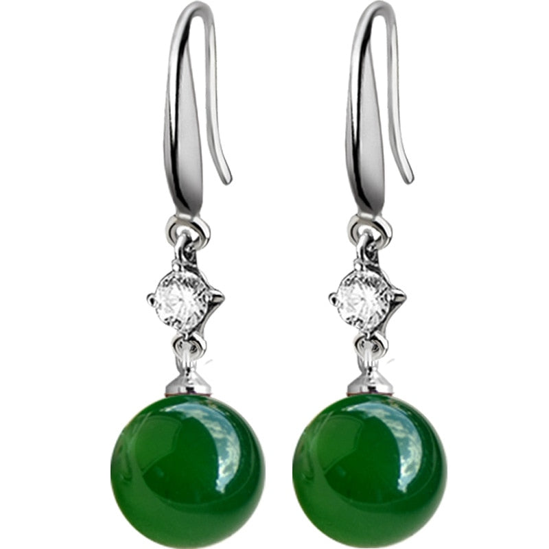 Emerald Jade Jewelry Earrings Natural Green