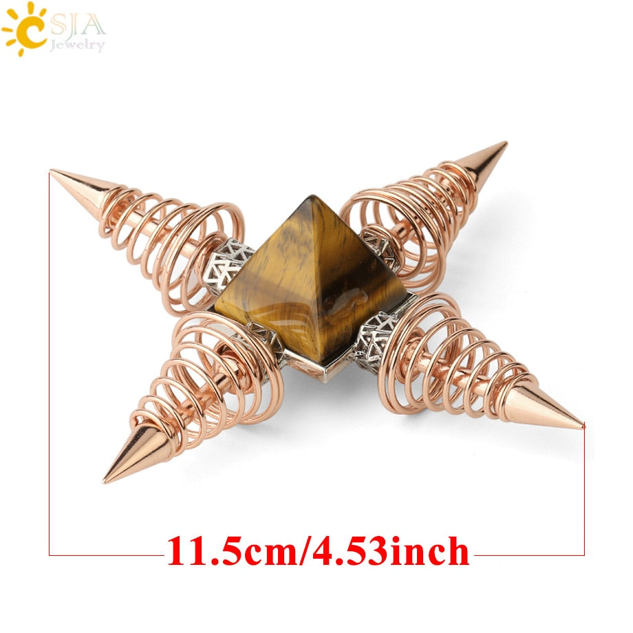 Stones Pyramid Decoration 4 Points Spring Cone