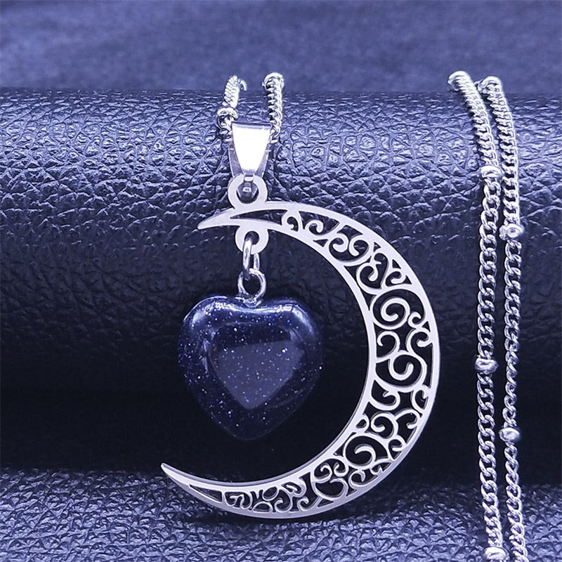 Black Color Stainless Steel Natural Stone Charm