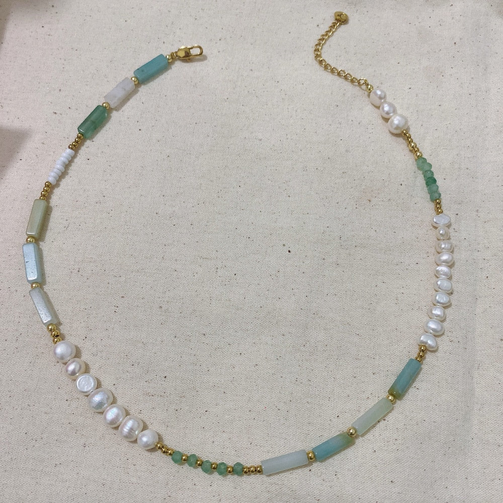 freshwater pearl necklace natural stone necklace