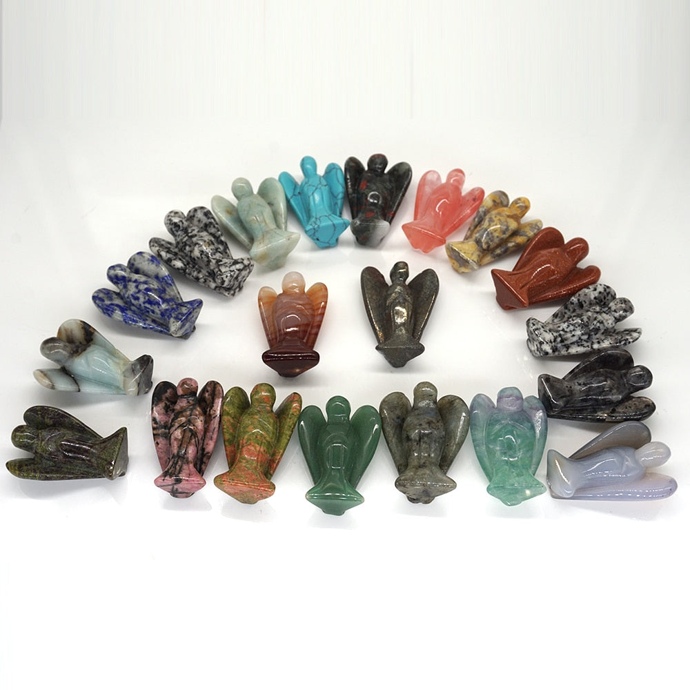 Guardian Angel Figurine Natural Healing Crystal Gem