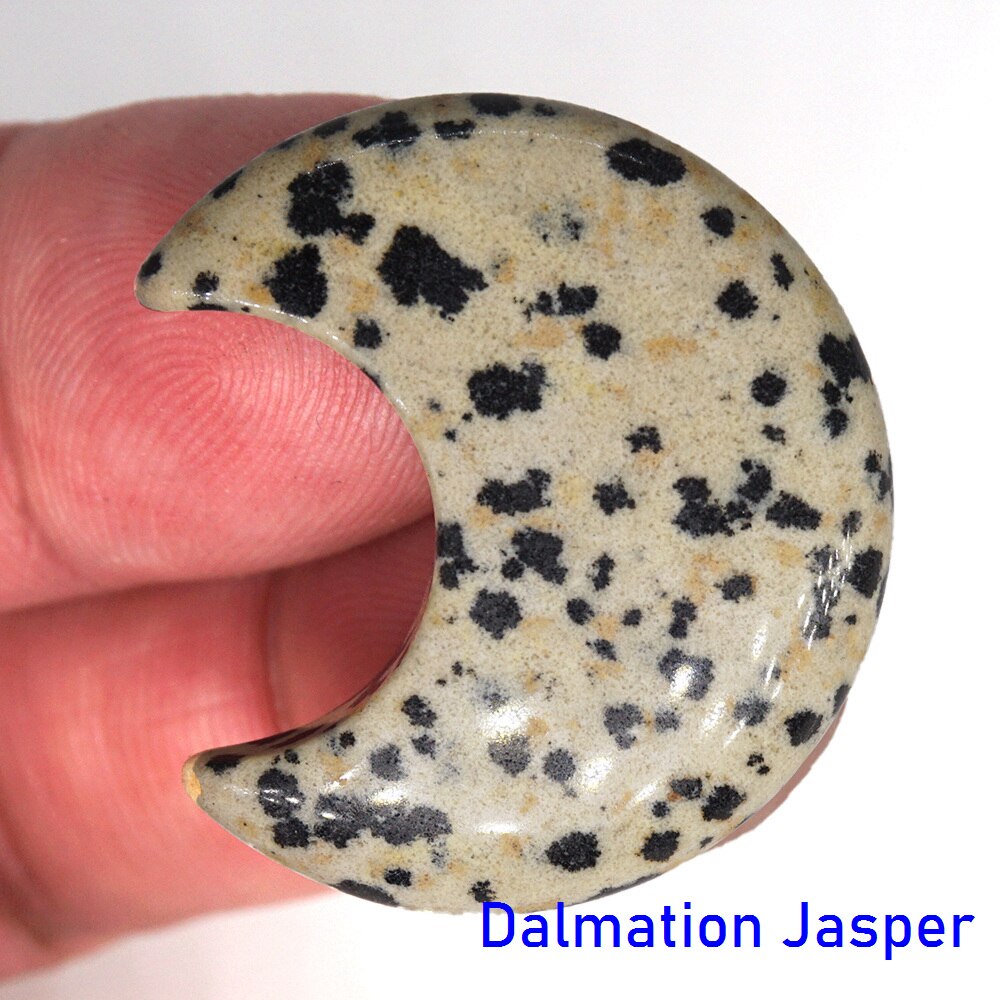 Moon Shaped Statue Natural Crystal Stone Colorful