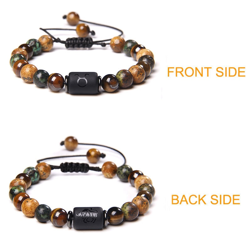 12 Zodiac Signs Constellation Bracelet Natural Picture